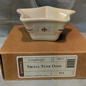 Longaberger red or green small star dishes.